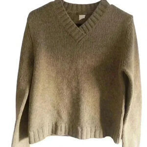 J. Crew Women's V-Neck Sweater in Tan